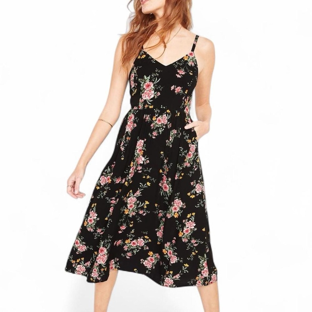Floral Black Dress